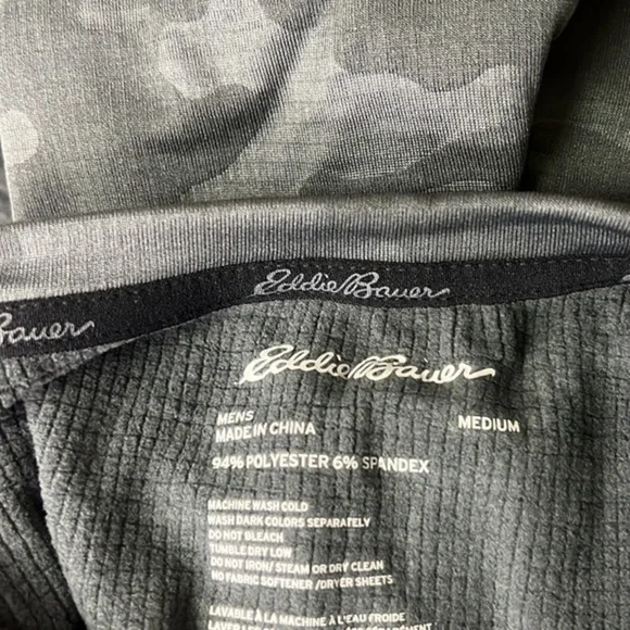 NEW Eddie Bauer Performance Series Gray Camo Heavyweight Warmth Crewneck SM & MD - Picture 3 of 8